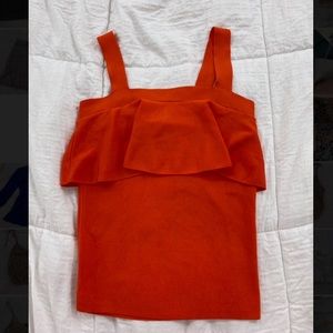 Express Orange Ruffle Top